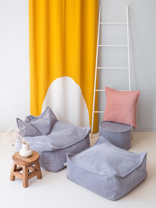 Wigiwama Vierkante Poef - Blauw - vtwonen shop