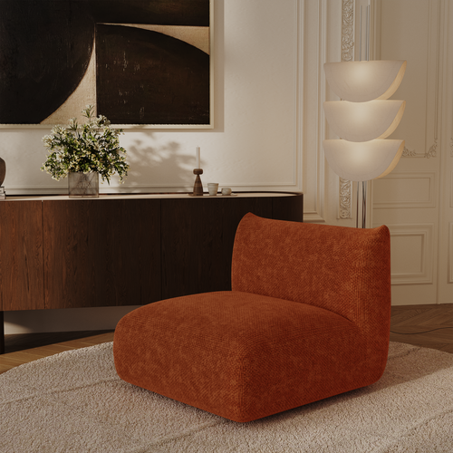 Sia Home - Fauteuil NOOMA - chenillefluweel terracotta 97cm