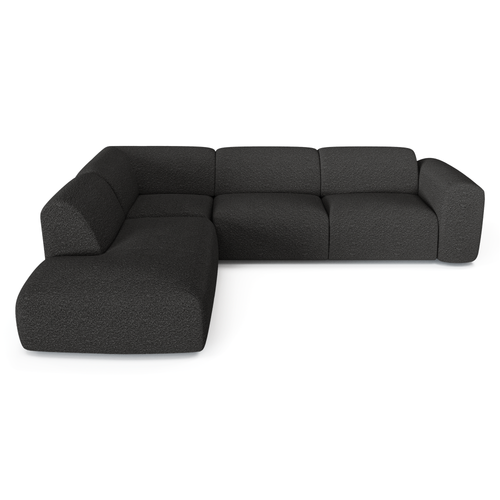 Sia Home - Hoekbanken links MYRA - Bouclette stof - Donker antraciet - 269cm - vtwonen shop