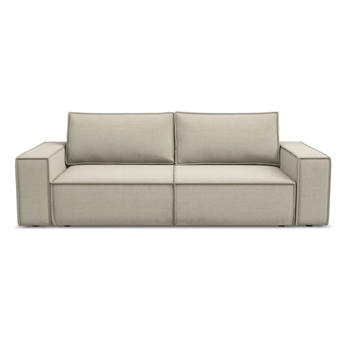 LaMiaSofa 3-zits slaapbank Livorno - velours - parel - 255x105x85