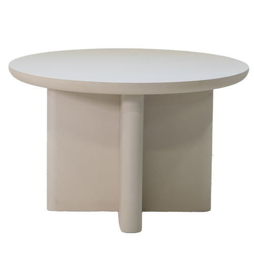 Giga Meubel Tuintafel Miso - Rond 120cm - Beige betonlook - Acryl Coating