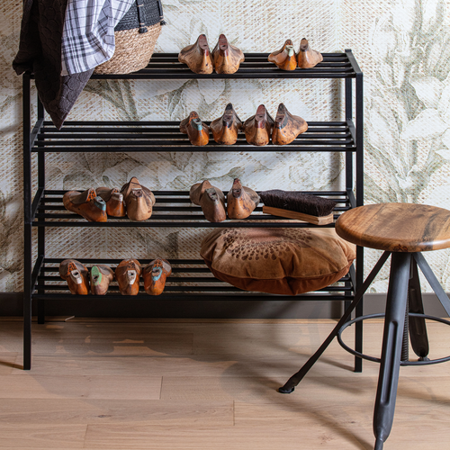 WOOOD schoenenrek Ferro - Metaal - Zwart - 40x85x35