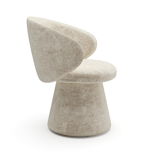 Sia Home - Eetkamerstoelen FLARE - Fluweel met structuur - Crème - 54cm - vtwonen shop