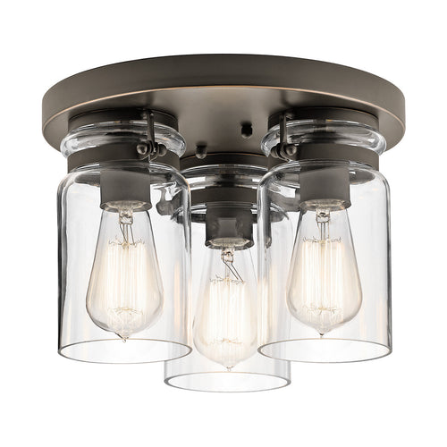 Elstead Brinley - 3 Lichts Inbouw Plafondlamp Geborsteld Nikkel, E27