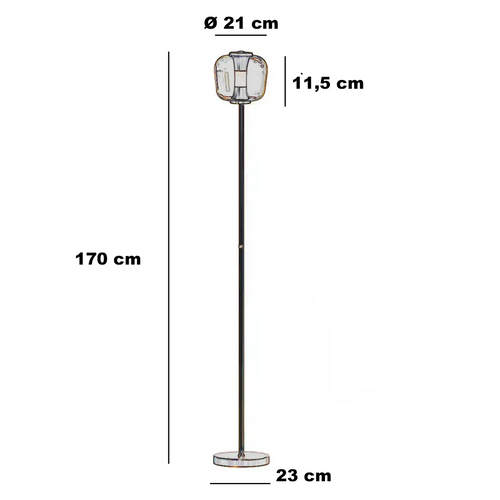 Freelight vloerlamp Rosa - 1 lichts - 23  x 170   cm - rosé goud
