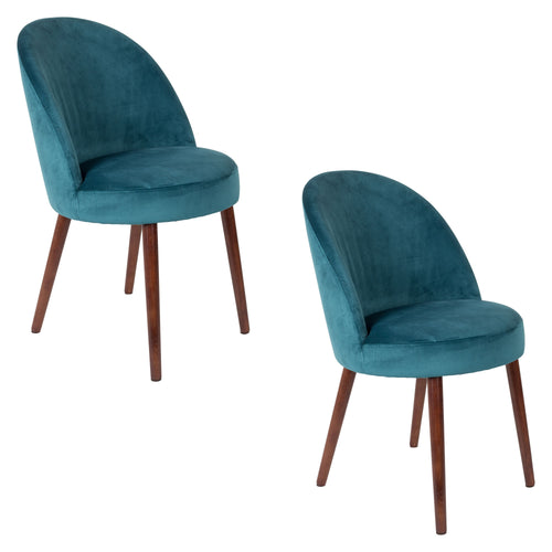 Dutchbone Barbara Eetkamerstoelen  Blauw - Set van 2 - vtwonen shop