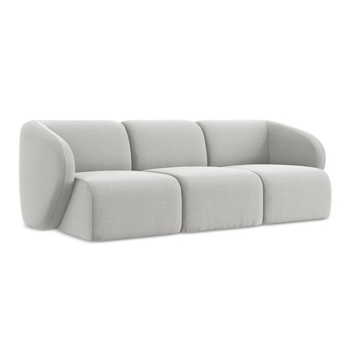 LaMiaSofa 3-zits bank Cervo - velours - zilver - 244x94x75