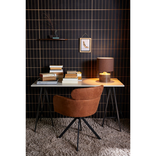 WOOOD draaibare eetkamerstoelen Fenne - Leerlook - Cognac - Set van 2 - vtwonen shop