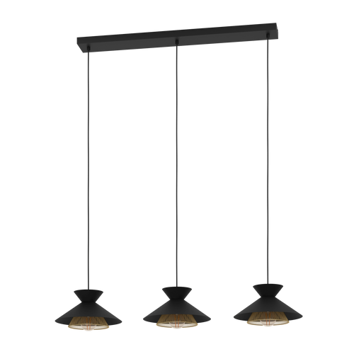 EGLO hanglamp Grizedale - e27 - 96 cm - zwart/goud - staal - vtwonen shop