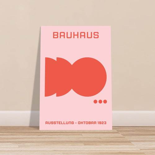 Artfulprints Poster met Lijst Bauhaus - Ausstellung oktobar 1923   - 70x100 cm - Roze