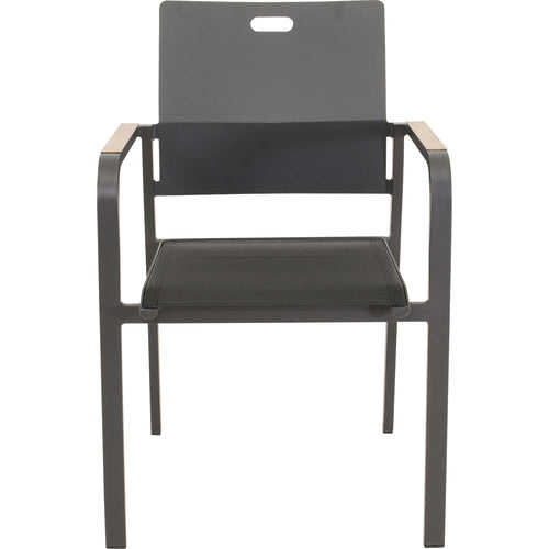 Lesli Living bistrostoel Sorapa - grijs - 55x61x86,5cm - set van 4
