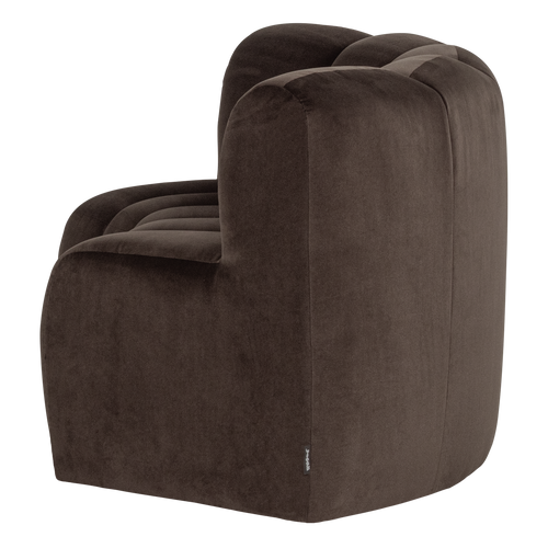 WOOOD eetbank halfronde hoek rugleuning Mojo - Velvet - Bruin - 83x152x73