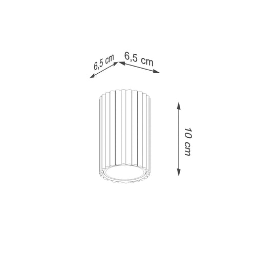 Sollux Lighting Plafondlamp KARBON 10 olijfgroen - 6,5x6,5x10cm