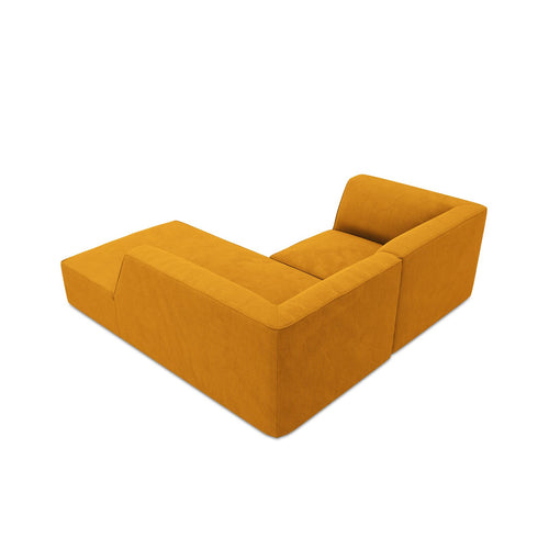 Cosmopolitan Design - Modulaire hoekbank rechts Siena 3-zits, ribfluwelen geel - 180x186x69cm