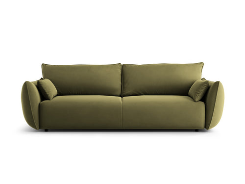 Cosmopolitan Design Slaapbank met opbergdoos Matera 3-zits, flueel groente - 108x240x86cm