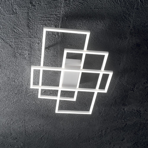 Ideal Lux FRAME-1 - Geïntegreerde LED Indoor 3 Lichts Plafondlamp Wit 3000K