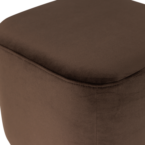 WOOOD poef Valen - Velvet - Bruin - 42x40x40