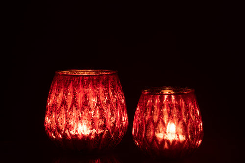 J-Line kaarshouder Motieven - glas - rood - large - 2 stuks - vtwonen shop