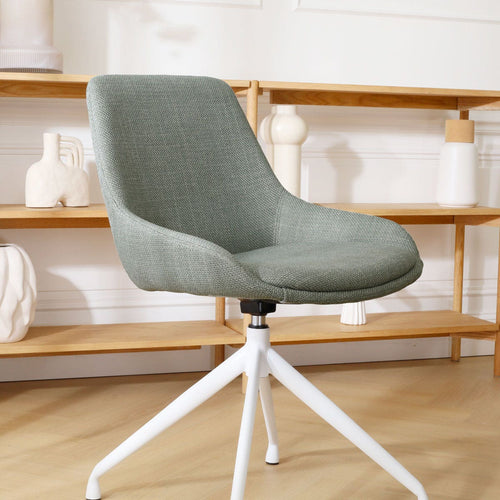 Nolon Nola-Isa Eetkamerstoel Saliegroen - Draaibaar Wit Onderstel - vtwonen shop