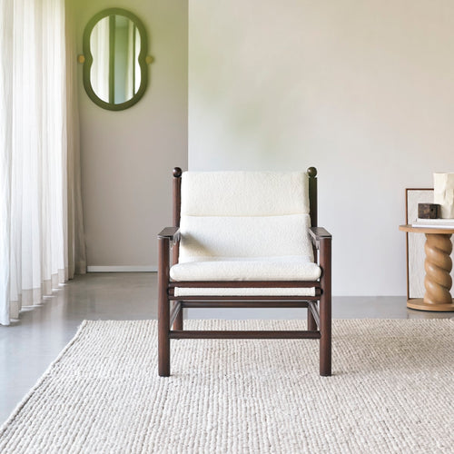 Tikamoon Fauteuil in mindi en ecru stof - Beige - vtwonen shop