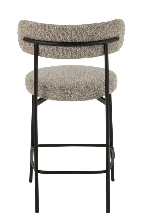 J-Line barstoel Bouclé - multiplex/polyester - grijs/zwart