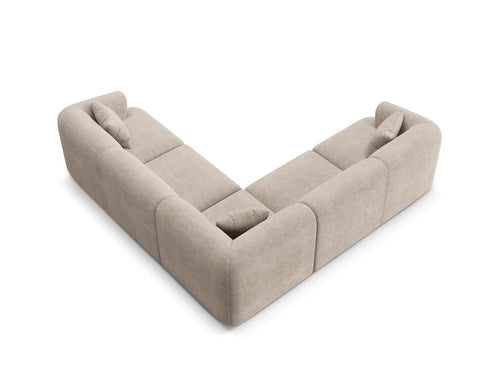 Cosmopolitan Design Symmetrische modulaire hoekbank Campi 6-zits, ribfluwelen cappuccino - 255x255x70cm