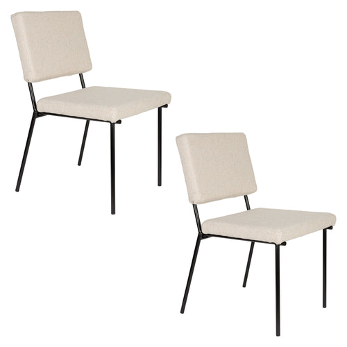 Zuiver Fellow Eetkamerstoelen Off-White - Set van 2 - vtwonen shop