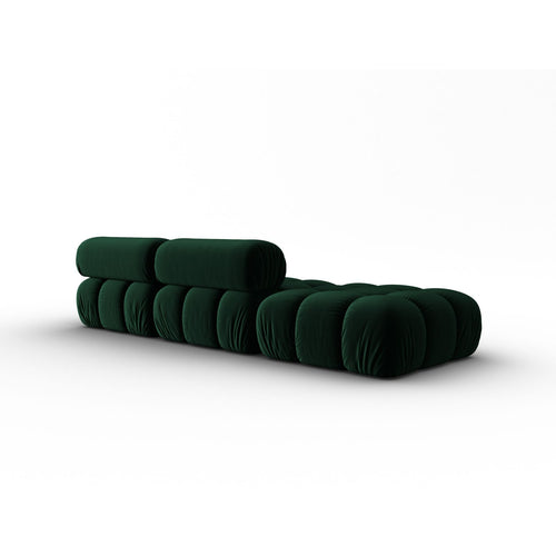 Cosmopolitan Design - Rechte modulaire bank Cortina 4-zits, flueel flessengroen - 94x282x70cm