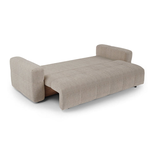 Premium Interiors - Slaapbank met opbergruimte VIBE - zacht aanvoelende geweven stof beige 247cm