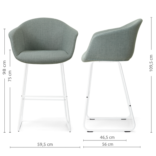 Nolon Nino-Otis barkruk saliegroen - wit onderstel - 75 cm - vtwonen shop