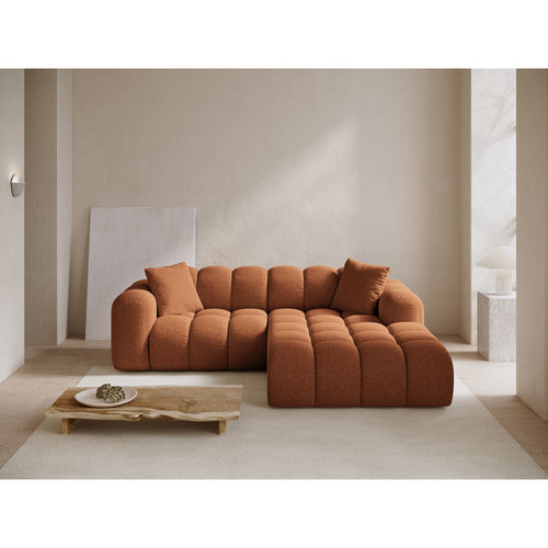 Cosmopolitan Design - Rechter hoekbank Treno 3-zits, chenille baksteen - 184x240x70cm
