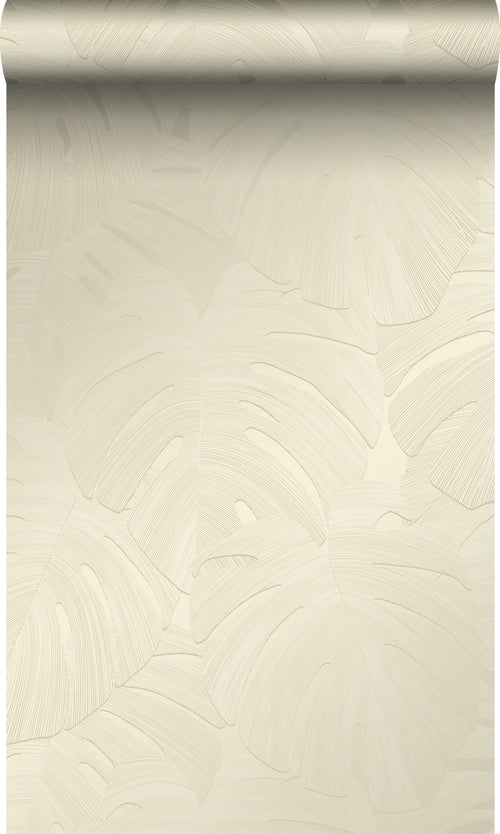 Origin Wallcoverings behang tropische bladeren lichtbeige - 53 cm x 10.05 m - 348023 - vtwonen shop