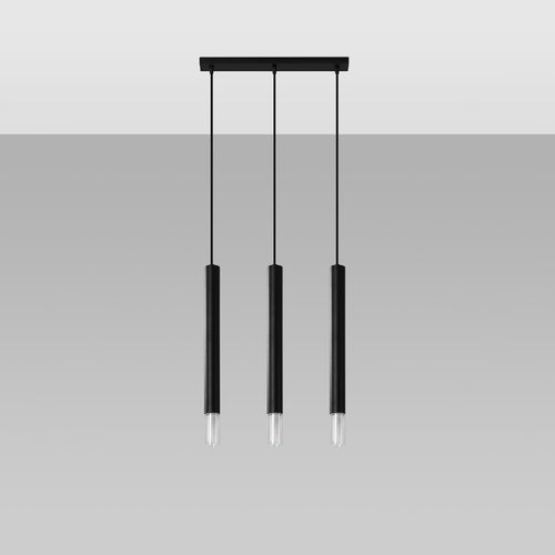 Sollux Lighting Hanglamp WEZYR 3 zwart - 45x6x120cm