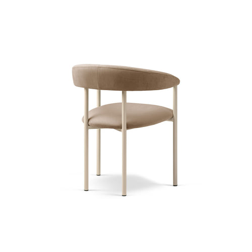 Set van 2 fluwelen stoelen Lea flueel beige amandel - 53.5x56.5x74cm