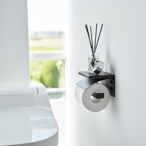 Yamazaki Tower Toiletrolhouder wandmontage - Zwart - vtwonen shop