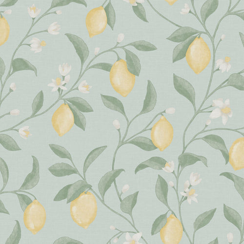 Sanders & Sanders behang fruit lichtblauw en geel - 53 cm x 10 m - 641017