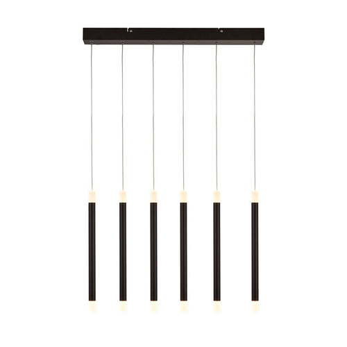 Searchlight Wands 6 Licht LED Bar Hanglamp Zwart 2700K
