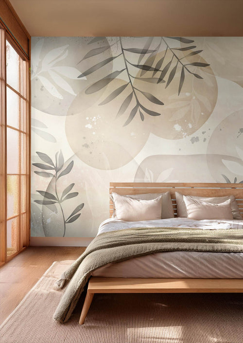 Komar fotobehang bladeren beige - 400 x 250 cm - 610032