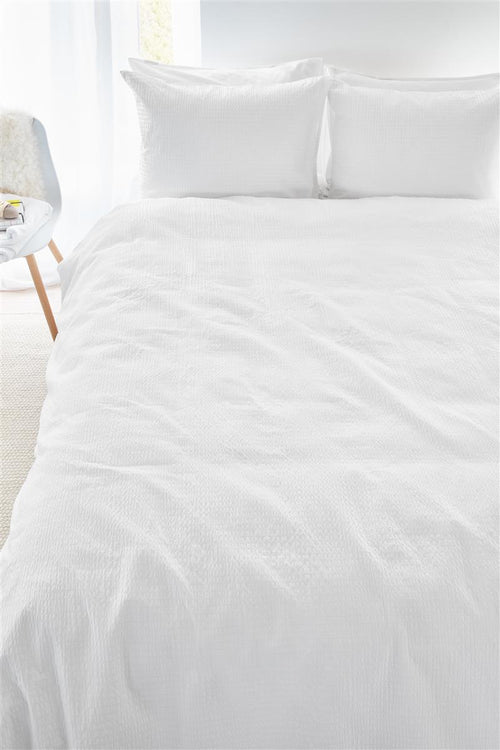 Beddinghouse Wave dekbedovertrek - Effen - Tweepersoons - 200x200/220 cm - Wit - vtwonen shop