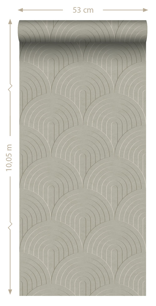 ESTAhome behang 3D-motief vergrijsd groen - 50 x 900 cm - 131111 - vtwonen shop