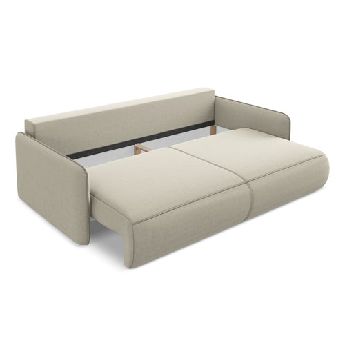 LaMiaSofa 3-zits slaapbank Palermo - velours - parel - 216x105x86