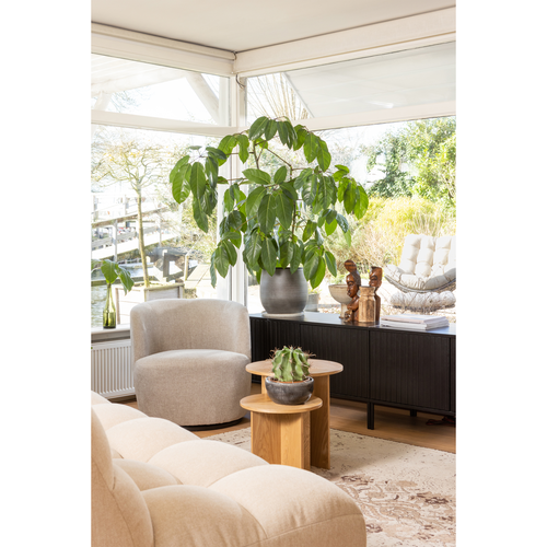 WOOOD draaibare fauteuil Serra - Geweven Stof - Zand - 68x70x77