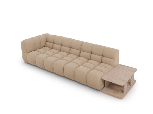 Cosmopolitan Design Rechte modulaire bank Sky 4-zits, flueel, zand - 102x297x70cm