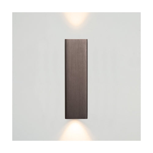 Atmooz wandlamp Bertrix - geborsteld brons - Ø 4,5 x H 16 cm - geïntegreerde led