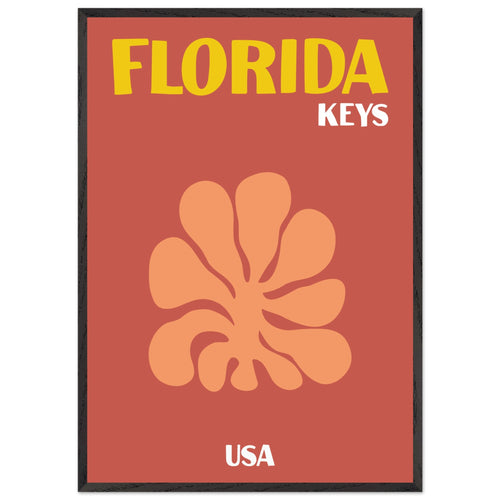 Artfulprints Poster met Lijst USA - Florida Keys   - 70x100 cm - Terracotta