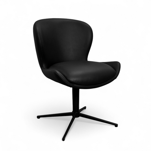 Furnhouse eetkamerstoel Nicklas - Zwart - Leer - Set van 4