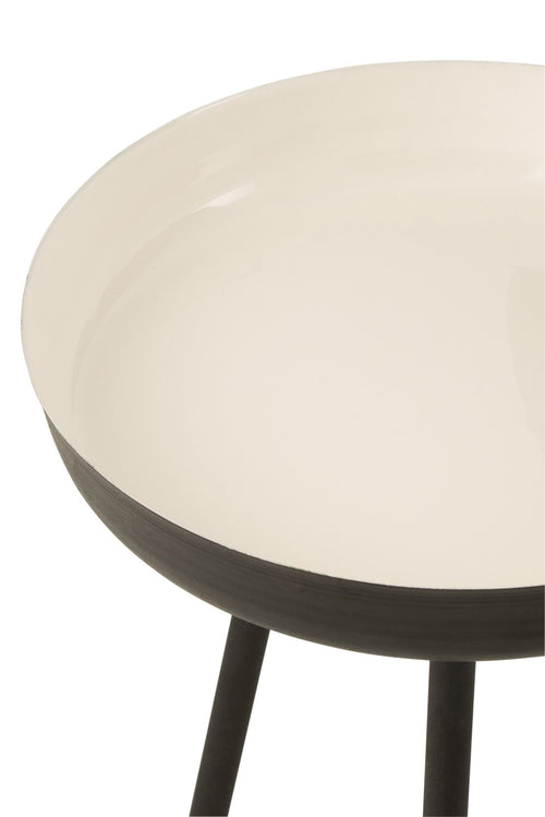 J-Line bijzettafel - metaal - zwart/wit - set van 3