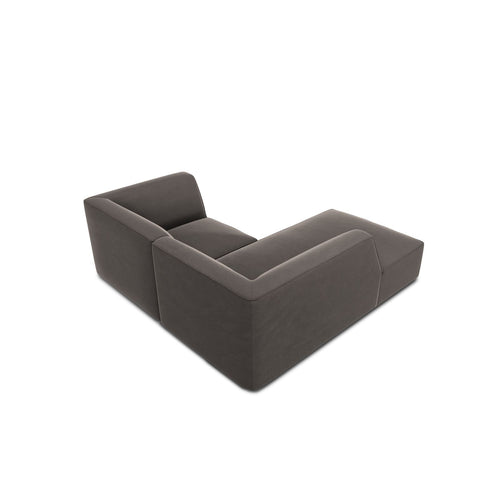 Cosmopolitan Design - Modulaire hoekbank links Siena 3-zits, flueel donkergrijs - 180x186x69cm
