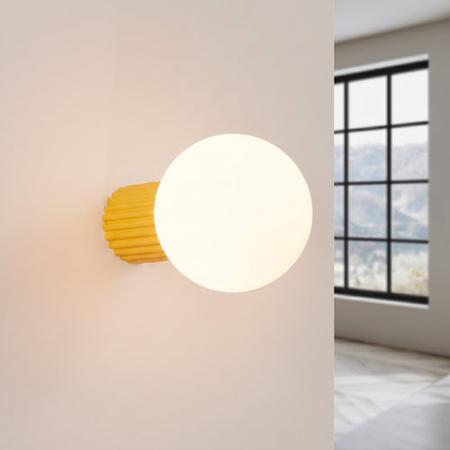 Sollux Lighting Wandlamp HALO geel IP44 - 12x17x12cm