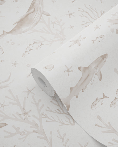 ESTAhome behang onderwaterwereld warm beige - 50 x 900 cm - 131256 - vtwonen shop